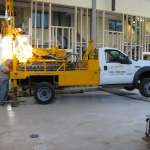 Desmond Cape Cod CME45 Well Drilling Rig with lawn protecting mats