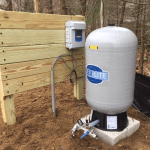 Flex-Lite Water storage tank, outdoor installation for an irrigation well.